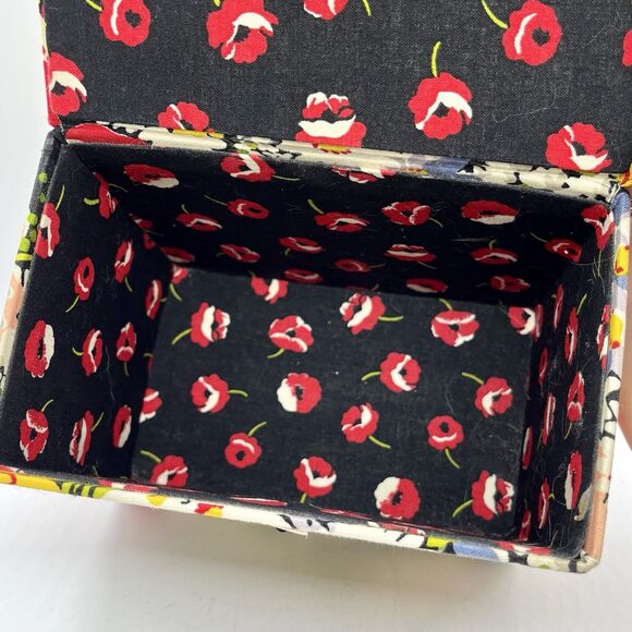 Vera Bradley Poppy Fields Recipe Box Trinket Jewelry Storage Gift Retired - Picture 8 of 9